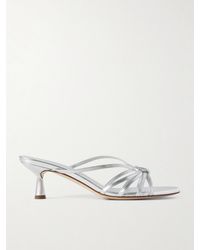 Aeyde - Abby Knotted Metallic Leather Mules - Lyst