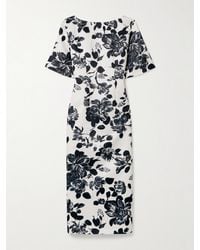 Emilia Wickstead - Kora Floral-Print Twill Midi Dress - Lyst
