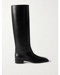 Christen - Classic Square Leather Knee Boots - Lyst
