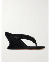 Balenciaga - Gaeta 90 Velvet Wedge Sandals - Lyst