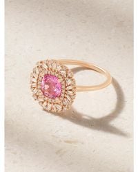 Suzanne Kalan - 18-Karat Rose, Sapphire And Diamond Ring - Lyst