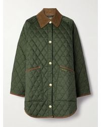 Barbour - Liddesdale Cotton Corduroy-Trimmed Padded Quilted Shell Jacket - Lyst