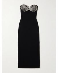 Rebecca Vallance - Cordelia Strapless Crystal-Embellished Crepe Midi Dress - Lyst