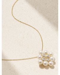 Mateo - 14-Karat And, Pearl And Diamond Necklace - Lyst