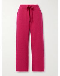 The Elder Statesman - Cashmere Wide-Leg Track Pants - Lyst