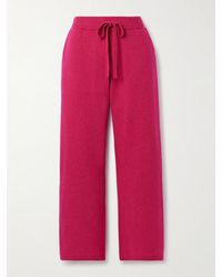 The Elder Statesman - Cashmere Wide-Leg Track Pants - Lyst