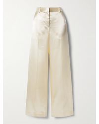 The Row - Encore Satin Straight-Leg Pants - Lyst