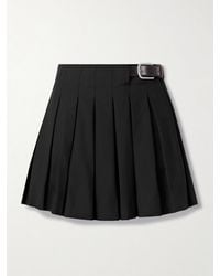 Sea - Adeline Belted Pleated Crepe Mini Skirt - Lyst