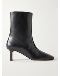 Aeyde - Billie Stripe 55 Patent-Trimmed Leather Ankle Boots - Lyst