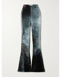 Conner Ives - The Vanguard Printed Faux Fur Flared Pants - Lyst