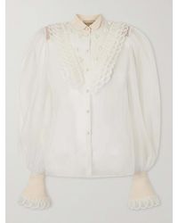 Valentino Garavani - Silk-Organza Blouse - Lyst