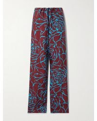 Dries Van Noten - Floral-Print Crepe Straight-Leg Pants - Lyst