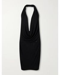 Gucci - Draped Halterneck Crepe-Jersey Midi Dress - Lyst
