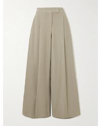 Max Mara - Aereo Hose Mit Weitem Bein Aus Einer Metallic-Baumwollmischung Mit Jacquard-Muster Und Falten - Lyst