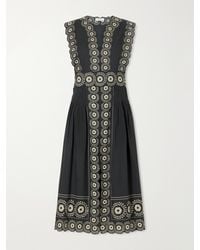 Sea - Mirabel Scalloped Embroidered Cotton-Voile Midi Dress - Lyst