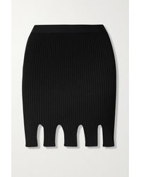Bottega Veneta Cutout Ribbed-knit Mini Skirt - Black