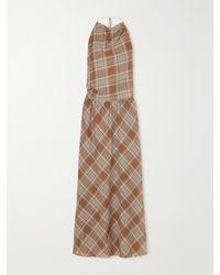 Matteau - Layered Checked Cotton-Voile Midi Dress - Lyst
