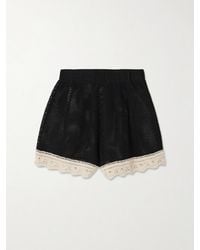Sea - Kendall Crochet-Trimmed Open-Knit Cotton Shorts - Lyst