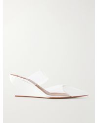 Alaïa - Le Cœur 60 Patent-Leather And Pvc Wedge Mules - Lyst