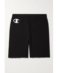 Nili Lotan + Champion Printed Cotton-jersey Shorts - Black