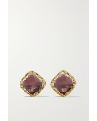 Larkspur & Hawk Jane 18-karat Gold-dipped Quartz Earrings - Metallic