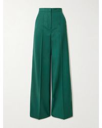 Max Mara - Fernet Hose Mit Weitem Bein Aus Woll-Canvas Mit Stickerei - Lyst