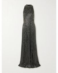 Jenny Packham - Benue Crystal-Embellished Sequined Silk-Crepe Gown - Lyst