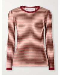 Valentino Garavani - Ribbed Striped Silk Sweater - Lyst