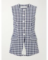 Veronica Beard - Lois Checked Stretch-Cotton Cloqué Tank - Lyst