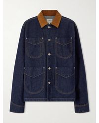 KHAITE - Wyatt Corduroy-Trimmed Denim Jacket - Lyst