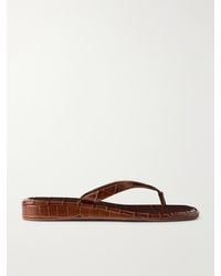 Loeffler Randall - Lina Croc-Effect Leather Thong Sandals - Lyst