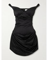 Magda Butrym - Off-The-Shoulder Ruched Satin Dress - Lyst