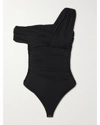 Agolde - Etienne Off-The-Shoulder Ruched Stretch-Jersey Thong Bodysuit - Lyst