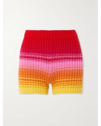 The Elder Statesman - Morphe Striped Ribbed Cashmere Shorts - Lyst