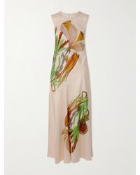 Ulla Johnson - Anna Zemánková Gaea Paneled Printed Silk-Twill Midi Dress - Lyst