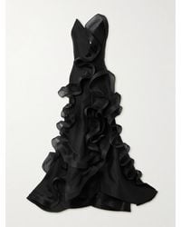 Maticevski - Explode Strapless Ruffled Organza-Trimmed Wool And Silk-Blend Gown - Lyst