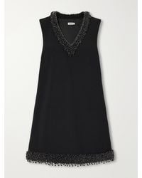Jonathan Simkhai - Reux Bead-Embellished Crepe Mini Dress - Lyst