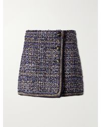 Etro - Wrap Button Tweed Mini Skirt - Lyst