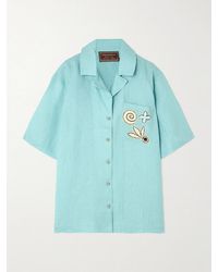 ALÉMAIS - Azar Embroidered Cotton-Gauze Shirt - Lyst