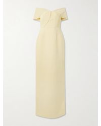 Rebecca Vallance - Aubriella Off-The-Shoulder Satin-Trimmed Crepe Gown - Lyst