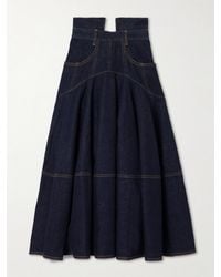 Zimmermann - Hypnotic Denim Midi Skirt - Lyst