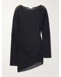 Ruohan - Cobia Asymmetric Gathered Cotton-Gauze Blouse - Lyst