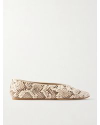 Le Monde Beryl - Classic Regency Snake-Effect Leather Ballet Flats - Lyst