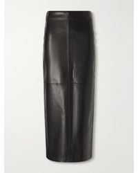 Nour Hammour - Selly Paneled Leather Maxi Skirt - Lyst