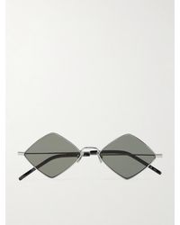 Saint Laurent - Lisa Sonnenbrille Mit Eckigem Rahmen Aus Metall - Lyst