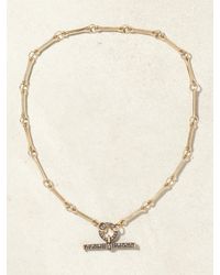 Lucy Delius - Show Your Bones And T-Bar Trombone Link 14-Karat, Rhodium-Plated And Diamond Necklace - Lyst