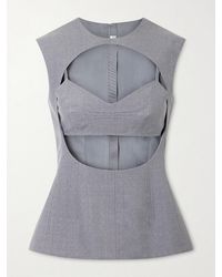 Jil Sander - Cut-Out Layered Wool Blouse - Lyst