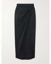 Max Mara - Aprile Draped Wrap-Effect Wool-Blend Maxi Skirt - Lyst