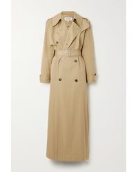 Loewe - Double-breasted Belted Cotton And Silk-blend Trench Coat - Lyst