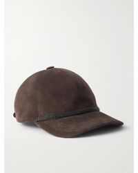 Brunello Cucinelli - Baseballkappe Aus Veloursleder Mit Zierperlen - Lyst